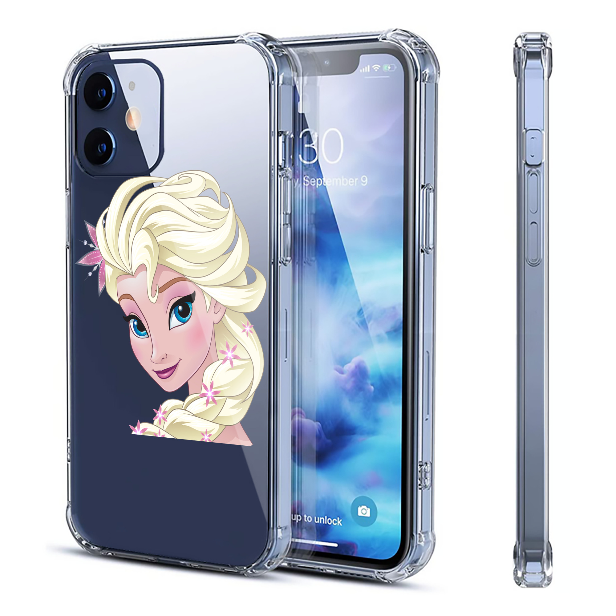 （画像用） アナと雪の女王 アンナ エルサ Frozen Anna Elsa 【iPhone 12シリーズ対応】透明スマホケース（クリアソフトケース）